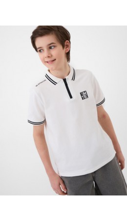 Джемпер трикотажный с воротником поло для мальчиков white