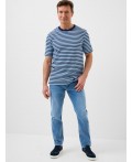 Фуфайка трикотажная для мужчин (футболка) white, dark blue, light blue