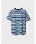 Фуфайка трикотажная для мужчин (футболка) white, dark blue, light blue