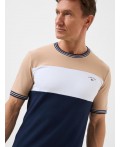 Фуфайка трикотажная для мужчин (футболка) white, dark blue, beige
