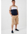 Фуфайка трикотажная для мужчин (футболка) white, dark blue, beige