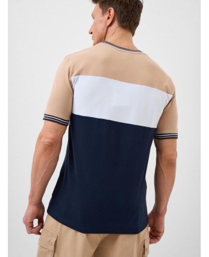 Фуфайка трикотажная для мужчин (футболка) white, dark blue, beige