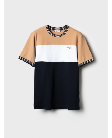 Фуфайка трикотажная для мужчин (футболка) white, dark blue, beige