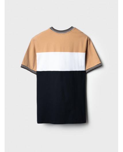 Фуфайка трикотажная для мужчин (футболка) white, dark blue, beige