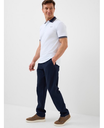 Джемпер трикотажный с воротником поло для мужчин white, dark blue