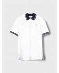 Джемпер трикотажный с воротником поло для мужчин white, dark blue
