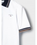 Джемпер трикотажный с воротником поло для мужчин white, dark blue