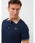 Джемпер трикотажный с воротником поло для мужчин dark blue, white
