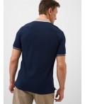 Джемпер трикотажный с воротником поло для мужчин dark blue, white