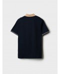 Джемпер трикотажный с воротником поло для мужчин dark blue, white