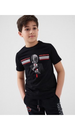 Фуфайка трикотажная для мальчиков (футболка) черный