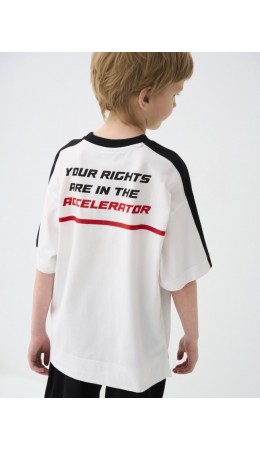 Фуфайка трикотажная для мальчиков (футболка) белый