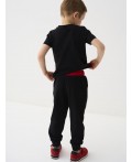 Комплект трикотажный для мальчиков: фуфайка (футболка), брюки black, white, red