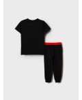 Комплект трикотажный для мальчиков: фуфайка (футболка), брюки black, white, red