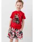 Комплект трикотажный для мальчиков: фуфайка (футболка), шорты red, white, black