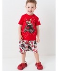 Комплект трикотажный для мальчиков: фуфайка (футболка), шорты red, white, black