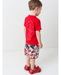 Комплект трикотажный для мальчиков: фуфайка (футболка), шорты red, white, black