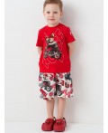 Комплект трикотажный для мальчиков: фуфайка (футболка), шорты red, white, black