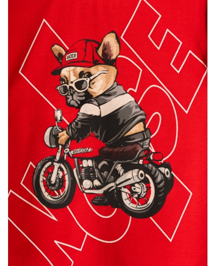 Комплект трикотажный для мальчиков: фуфайка (футболка), шорты red, white, black
