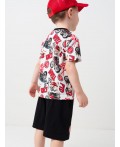 Комплект трикотажный для мальчиков: фуфайка (футболка), шорты black, white, red