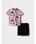 Комплект трикотажный для мальчиков: фуфайка (футболка), шорты black, white, red