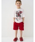 Комплект трикотажный для мальчиков: фуфайка (футболка), шорты white, red