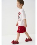 Комплект трикотажный для мальчиков: фуфайка (футболка), шорты white, red