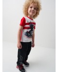 Фуфайка трикотажная для мальчиков (футболка) white, red