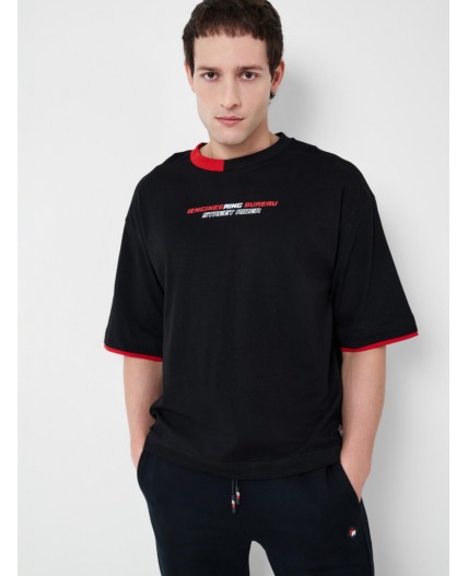 Фуфайка трикотажная для мужчин (футболка) black, red