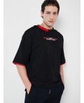 Фуфайка трикотажная для мужчин (футболка) black, red