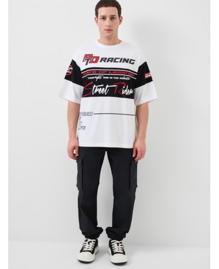 Фуфайка трикотажная для мужчин (футболка) white, black