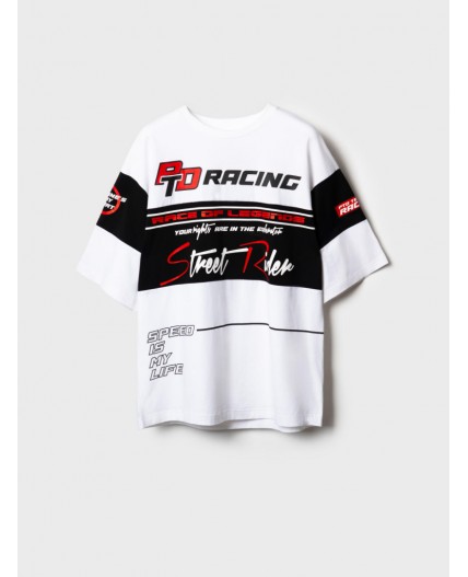 Фуфайка трикотажная для мужчин (футболка) white, black
