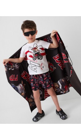 Полотенце текстильное для мальчиков black, white, red