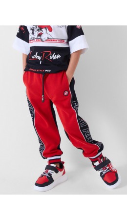 Брюки трикотажные для мальчиков black, red