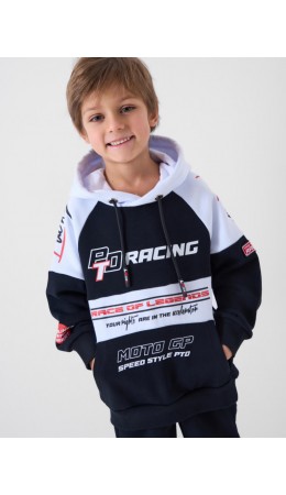 Толстовка трикотажная для мальчиков белый,черный