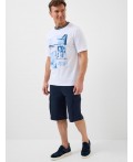 Комплект трикотажный для мужчин: фуфайка (футболка), шорты white, dark blue