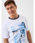 Комплект трикотажный для мужчин: фуфайка (футболка), шорты white, dark blue