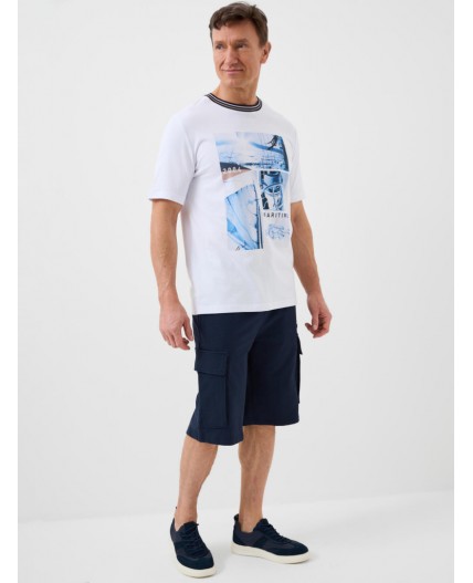 Комплект трикотажный для мужчин: фуфайка (футболка), шорты white, dark blue
