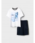 Комплект трикотажный для мужчин: фуфайка (футболка), шорты white, dark blue