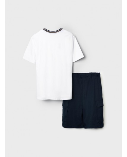 Комплект трикотажный для мужчин: фуфайка (футболка), шорты white, dark blue