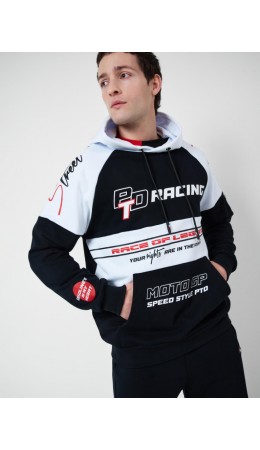 Толстовка трикотажная для мужчин белый,черный