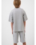 Комплект трикотажный для мальчиков: фуфайка (футболка), шорты grey
