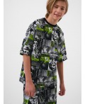 Комплект трикотажный для мальчиков: фуфайка (футболка), шорты white, light green, black