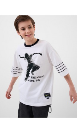 Фуфайка трикотажная для мальчиков (футболка) white