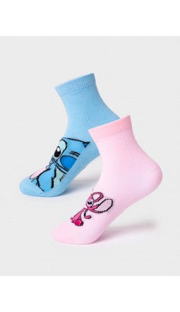 Носки трикотажные для девочек, 2 пары в комплекте светло-розовый,голубой