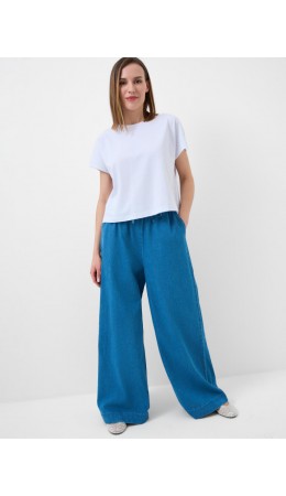 Брюки текстильные джинсовые для женщин blue