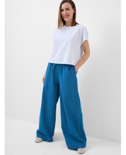 Брюки текстильные джинсовые для женщин blue