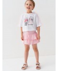 Юбка-шорты трикотажные для девочек pale pink