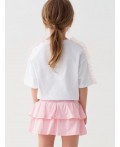 Юбка-шорты трикотажные для девочек pale pink