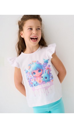 Джемпер трикотажный для девочек (футболка) white